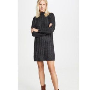 Madewell Coal Donegal Rolled Mockneck Sweater Dress SZ S